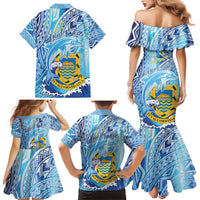 Tuvalu mo te Atua Family Matching Mermaid Dress and Hawaiian Shirt Tuvalu Dolphin Polynesian Pattern LT01 - Polynesian Pride