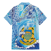 Tuvalu mo te Atua Family Matching Mermaid Dress and Hawaiian Shirt Tuvalu Dolphin Polynesian Pattern LT01 - Polynesian Pride