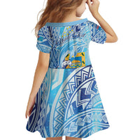 Tuvalu mo te Atua Family Matching Summer Maxi Dress and Hawaiian Shirt Tuvalu Dolphin Polynesian Pattern
