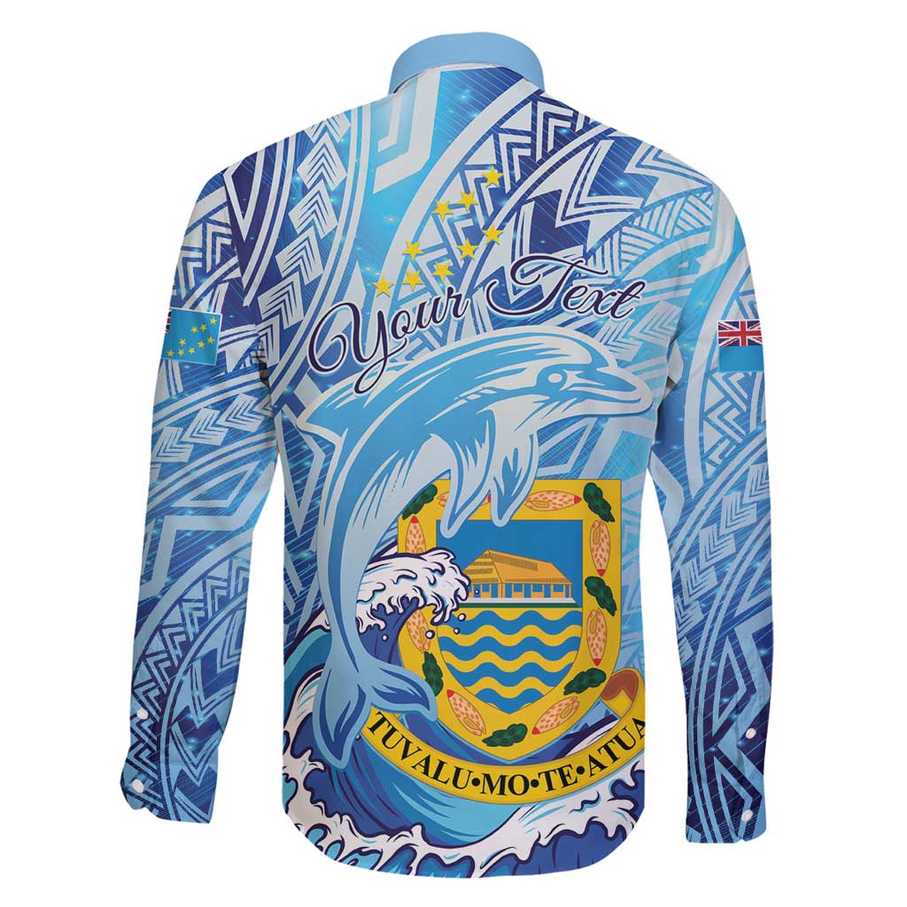 Tuvalu mo te Atua Family Matching Summer Maxi Dress and Hawaiian Shirt Tuvalu Dolphin Polynesian Pattern