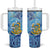 Tuvalu mo te Atua Tumbler With Handle Tuuvalu Dolphin Polynesian Pattern