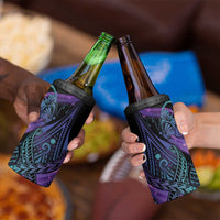 In September We Wear Teal And Purple 4 in 1 Can Cooler Tumbler Magic Ribbon Semicolon LT01 - Polynesian Pride