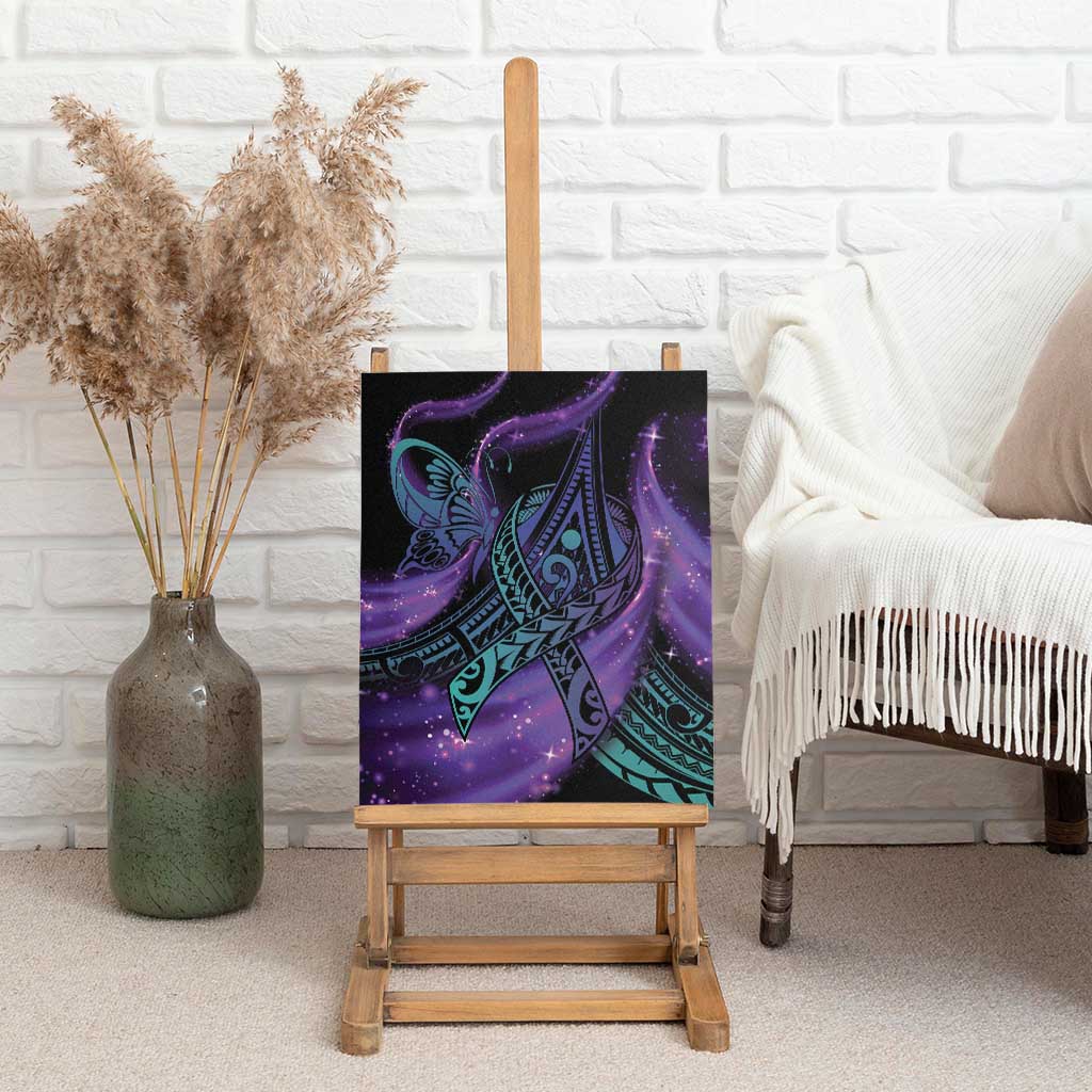 In September We Wear Teal And Purple Canvas Wall Art Magic Ribbon Semicolon