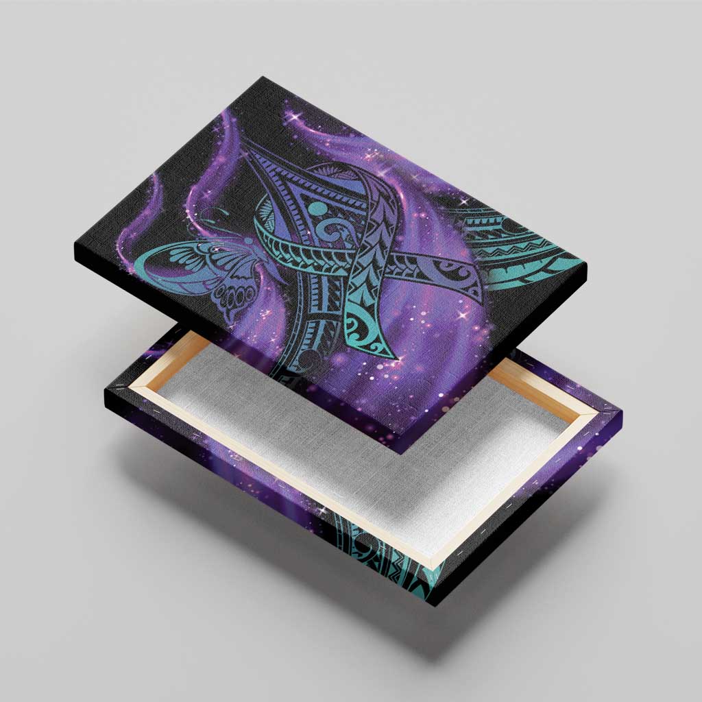 In September We Wear Teal And Purple Canvas Wall Art Magic Ribbon Semicolon