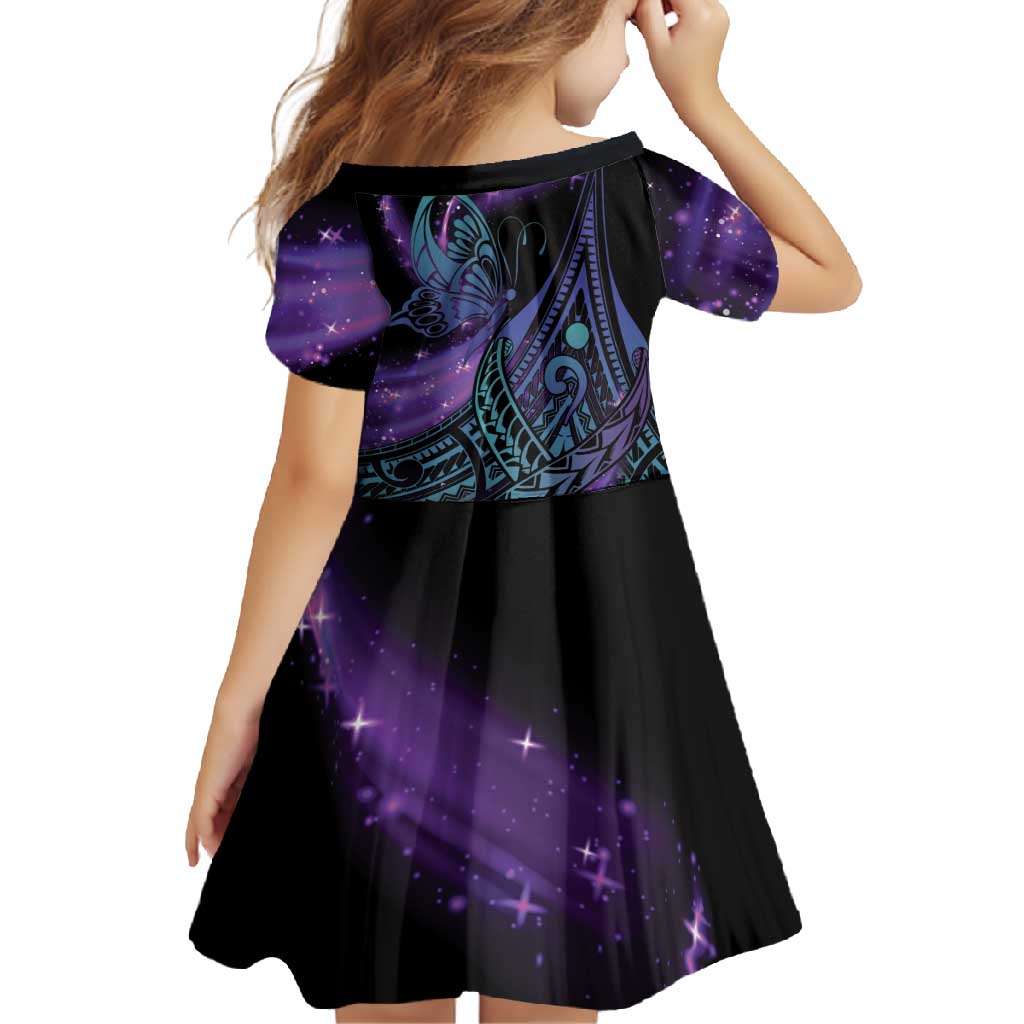 In September We Wear Teal And Purple Family Matching Off Shoulder Maxi Dress and Hawaiian Shirt Magic Ribbon Semicolon LT01 - Polynesian Pride