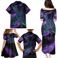 In September We Wear Teal And Purple Family Matching Puletasi and Hawaiian Shirt Magic Ribbon Semicolon LT01 - Polynesian Pride