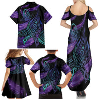 In September We Wear Teal And Purple Family Matching Summer Maxi Dress and Hawaiian Shirt Magic Ribbon Semicolon LT01 - Polynesian Pride
