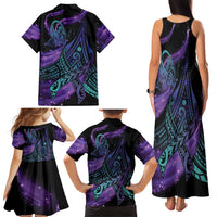 In September We Wear Teal And Purple Family Matching Tank Maxi Dress and Hawaiian Shirt Magic Ribbon Semicolon LT01 - Polynesian Pride