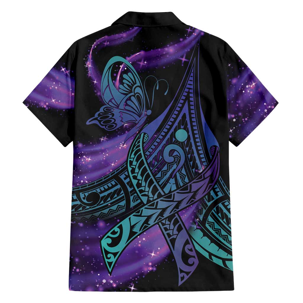 In September We Wear Teal And Purple Family Matching Tank Maxi Dress and Hawaiian Shirt Magic Ribbon Semicolon LT01 - Polynesian Pride