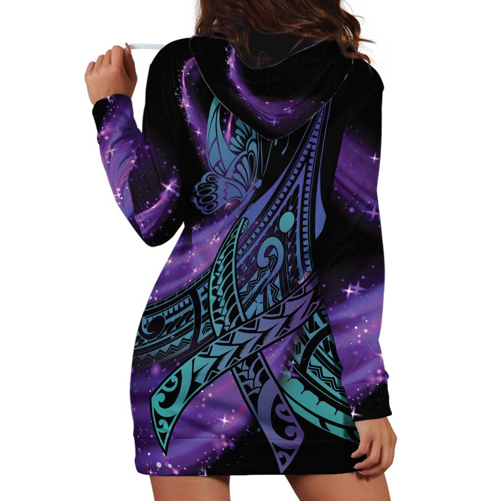 In September We Wear Teal And Purple Hoodie Dress Magic Ribbon Semicolon LT01 - Polynesian Pride