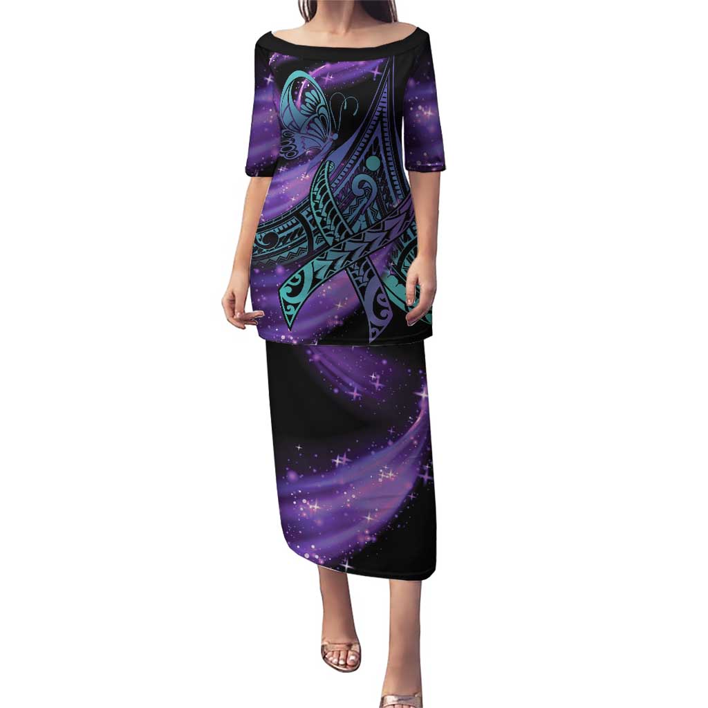 In September We Wear Teal And Purple Puletasi Magic Ribbon Semicolon