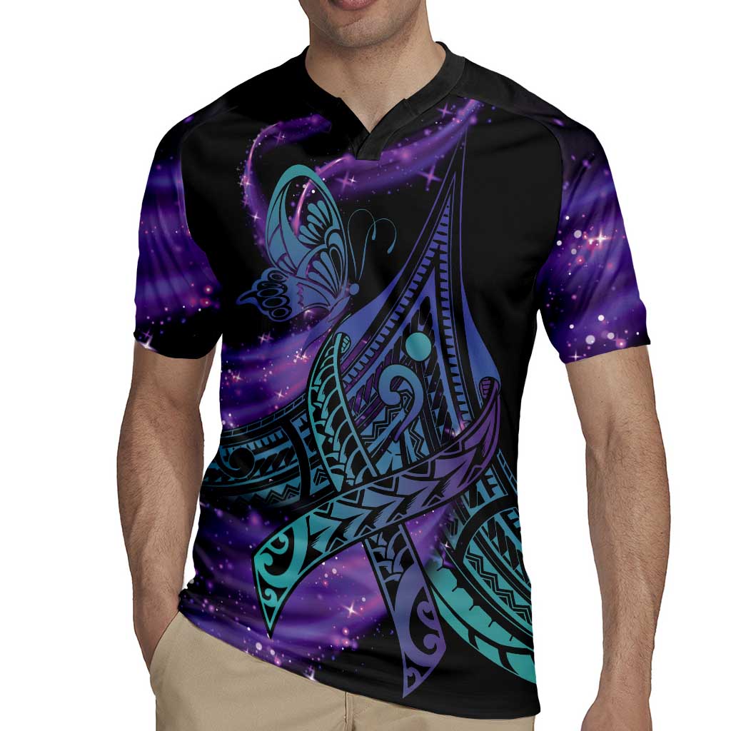 In September We Wear Teal And Purple Rugby Jersey Magic Ribbon Semicolon