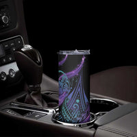In September We Wear Teal And Purple Skinny Tumbler Magic Ribbon Semicolon LT01 - Polynesian Pride