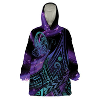 In September We Wear Teal And Purple Wearable Blanket Hoodie Magic Ribbon Semicolon LT01 One Size Purple - Polynesian Pride