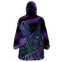 In September We Wear Teal And Purple Wearable Blanket Hoodie Magic Ribbon Semicolon LT01 - Polynesian Pride