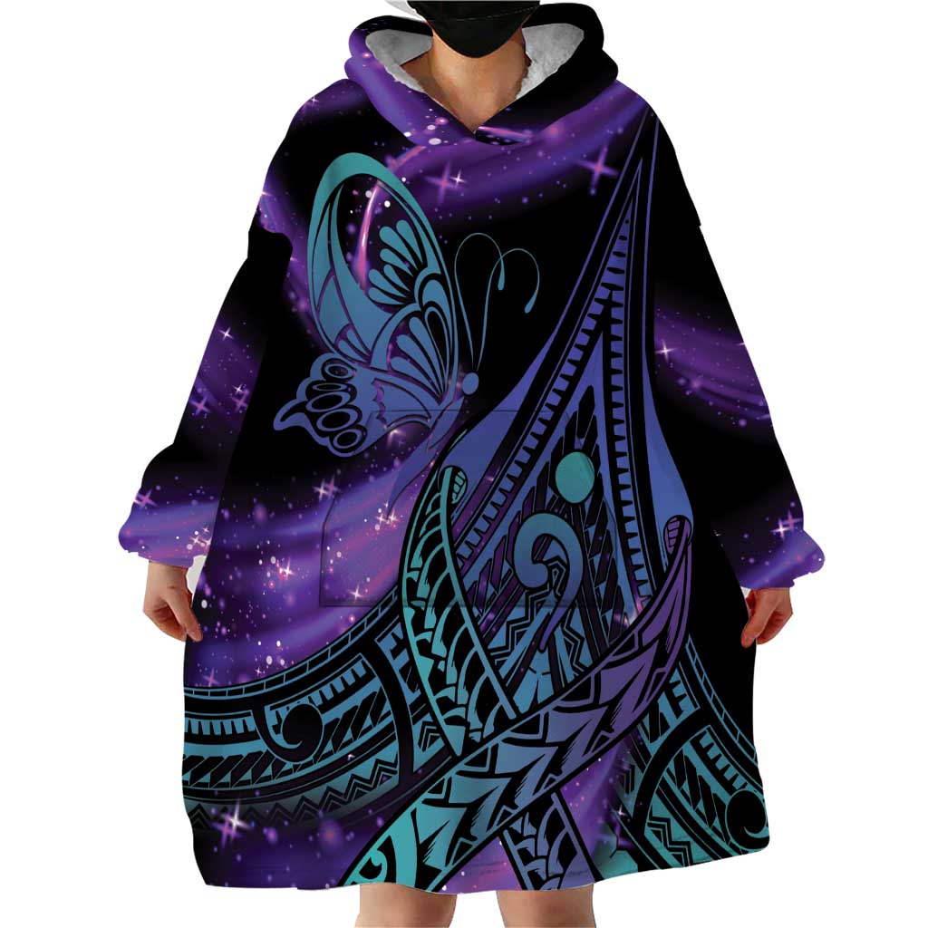 In September We Wear Teal And Purple Wearable Blanket Hoodie Magic Ribbon Semicolon LT01 - Polynesian Pride