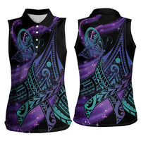 In September We Wear Teal And Purple Women Sleeveless Polo Shirt Magic Ribbon Semicolon LT01 - Polynesian Pride