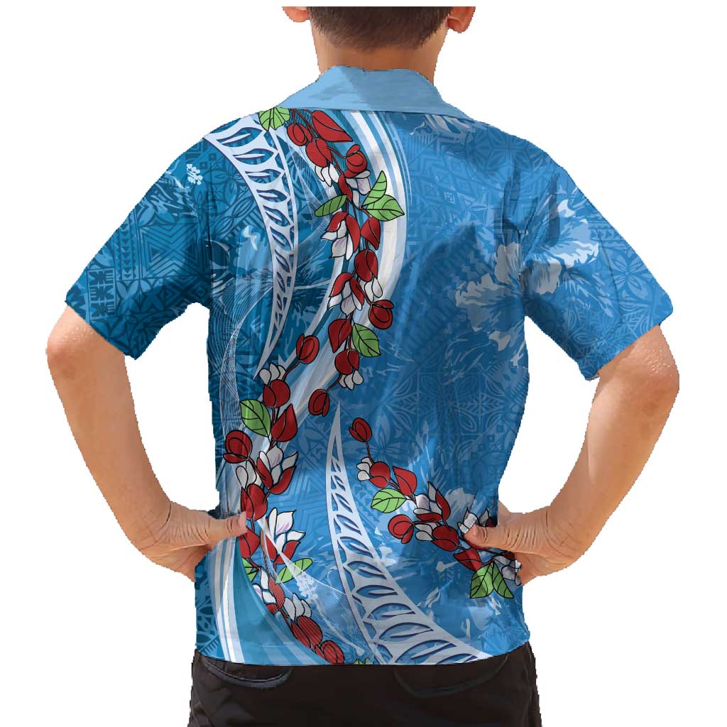 Fiji Tagimaucia Floral Family Matching Mermaid Dress and Hawaiian Shirt Tapa Pattern LT01 - Polynesian Pride