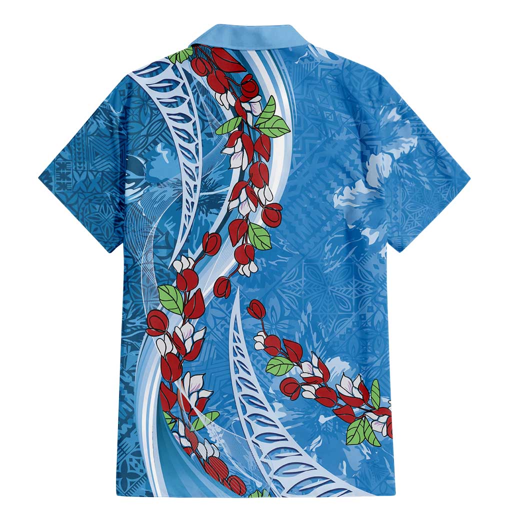 Fiji Tagimaucia Floral Family Matching Mermaid Dress and Hawaiian Shirt Tapa Pattern LT01 - Polynesian Pride