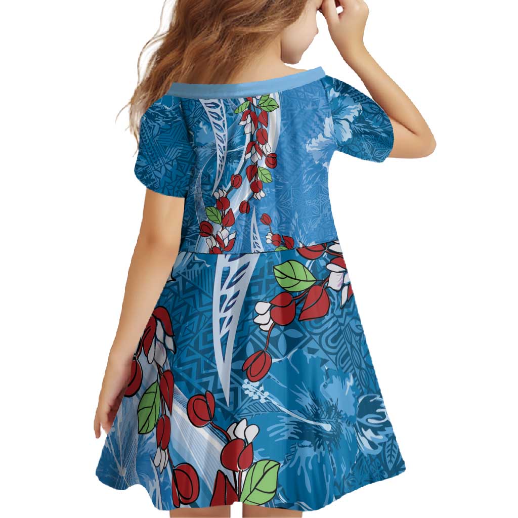 Fiji Tagimaucia Floral Family Matching Off Shoulder Maxi Dress and Hawaiian Shirt Tapa Pattern LT01 - Polynesian Pride