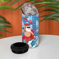 Hawaii Christmas 4 in 1 Can Cooler Tumbler Santa Claus Surfing Kakau Tropical Style LT01 - Polynesian Pride