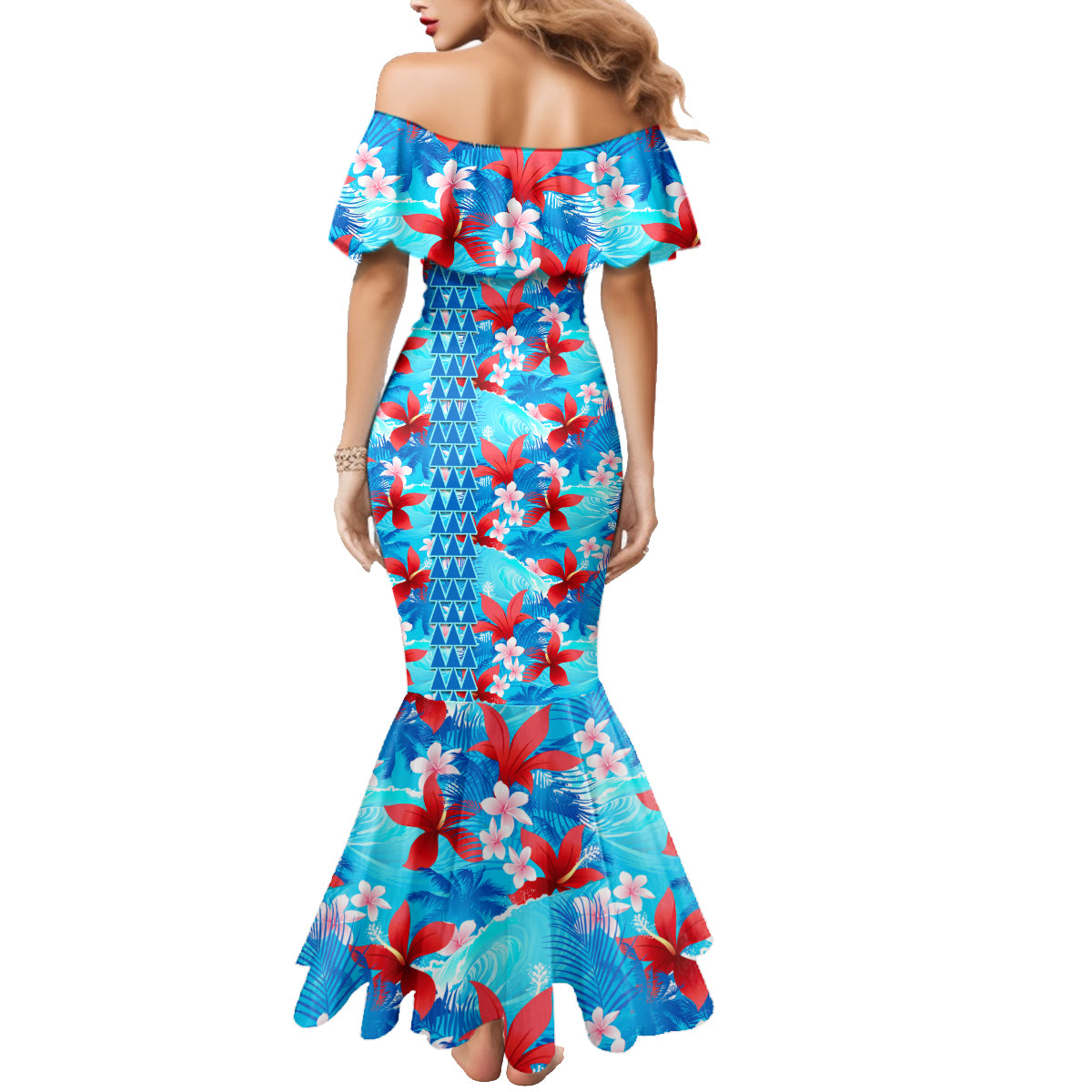 Hawaii Christmas Family Matching Mermaid Dress and Hawaiian Shirt Santa Claus Surfing Kakau Tropical Style LT01 - Polynesian Pride