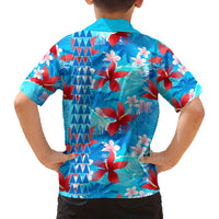 Hawaii Christmas Family Matching Off Shoulder Short Dress and Hawaiian Shirt Santa Claus Surfing Kakau Tropical Style LT01 - Polynesian Pride