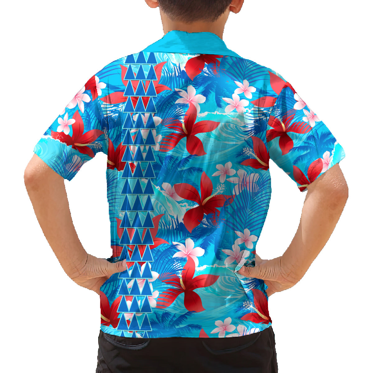 Hawaii Christmas Family Matching Puletasi Dress and Hawaiian Shirt Santa Claus Surfing Kakau Tropical Style LT01 - Polynesian Pride