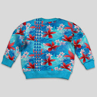 Hawaii Christmas Kid Ugly Christmas Sweater Santa Claus Surfing Kakau Tropical Style LT01 - Polynesian Pride
