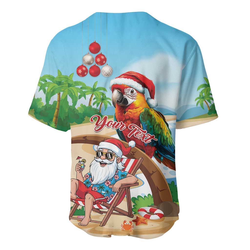 Personalized Hawaii Santa Parrot Christmas Baseball Jersey Summer Vibe - Polynesian Pride