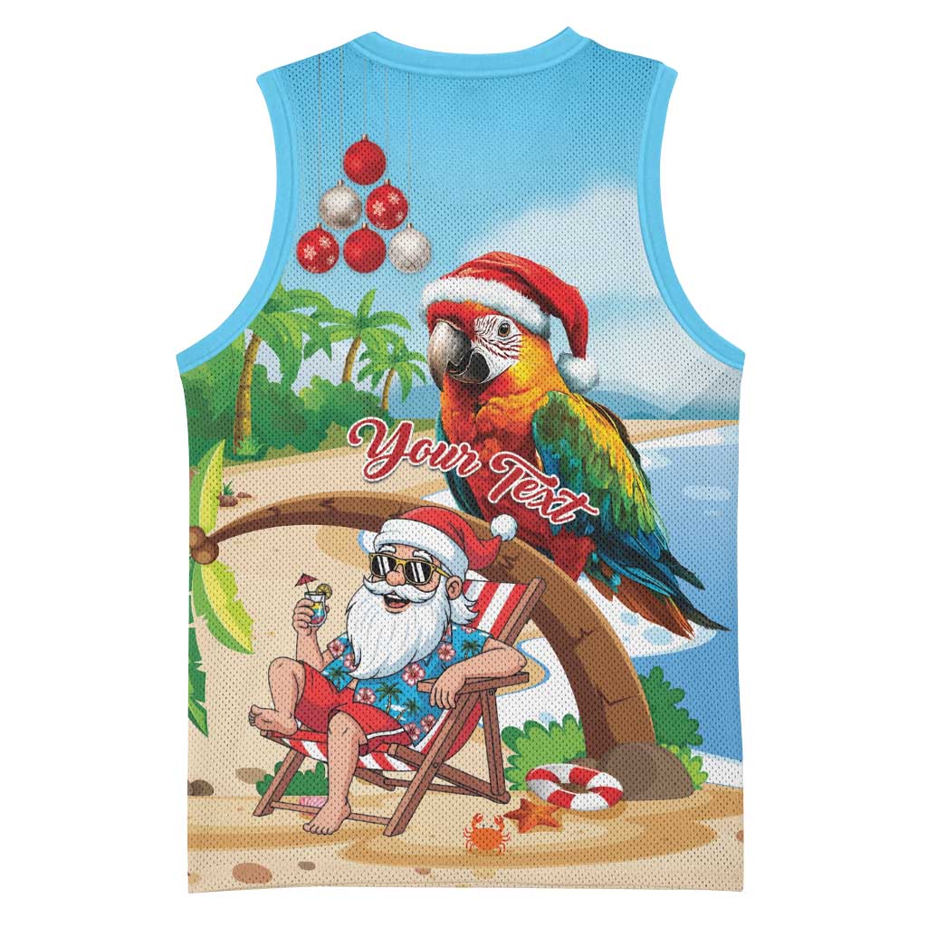 Personalized Hawaii Santa Parrot Christmas Basketball Jersey Summer Vibe LT01 - Polynesian Pride