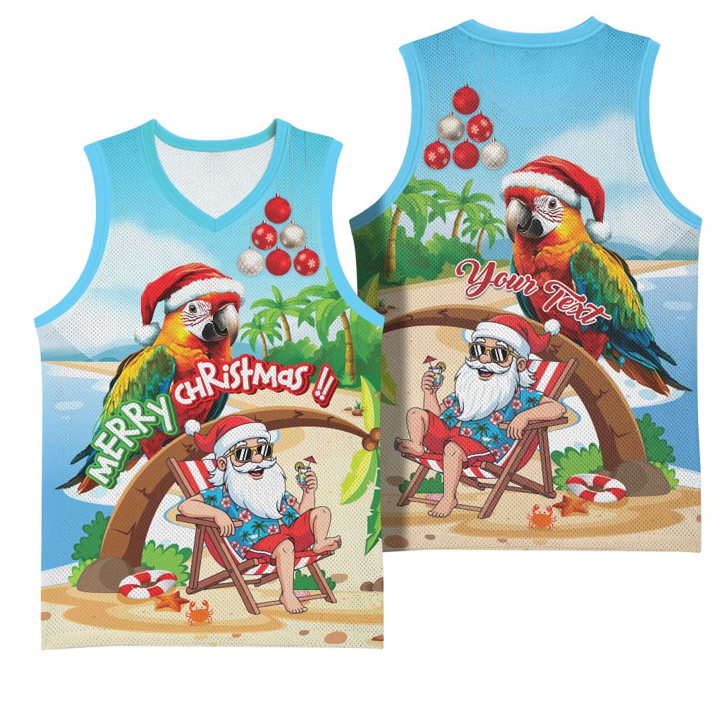 Personalized Hawaii Santa Parrot Christmas Basketball Jersey Summer Vibe LT01 - Polynesian Pride