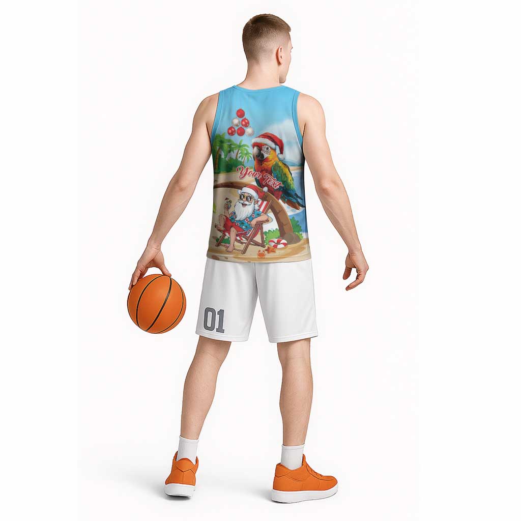 Personalized Hawaii Santa Parrot Christmas Basketball Jersey Summer Vibe LT01 - Polynesian Pride