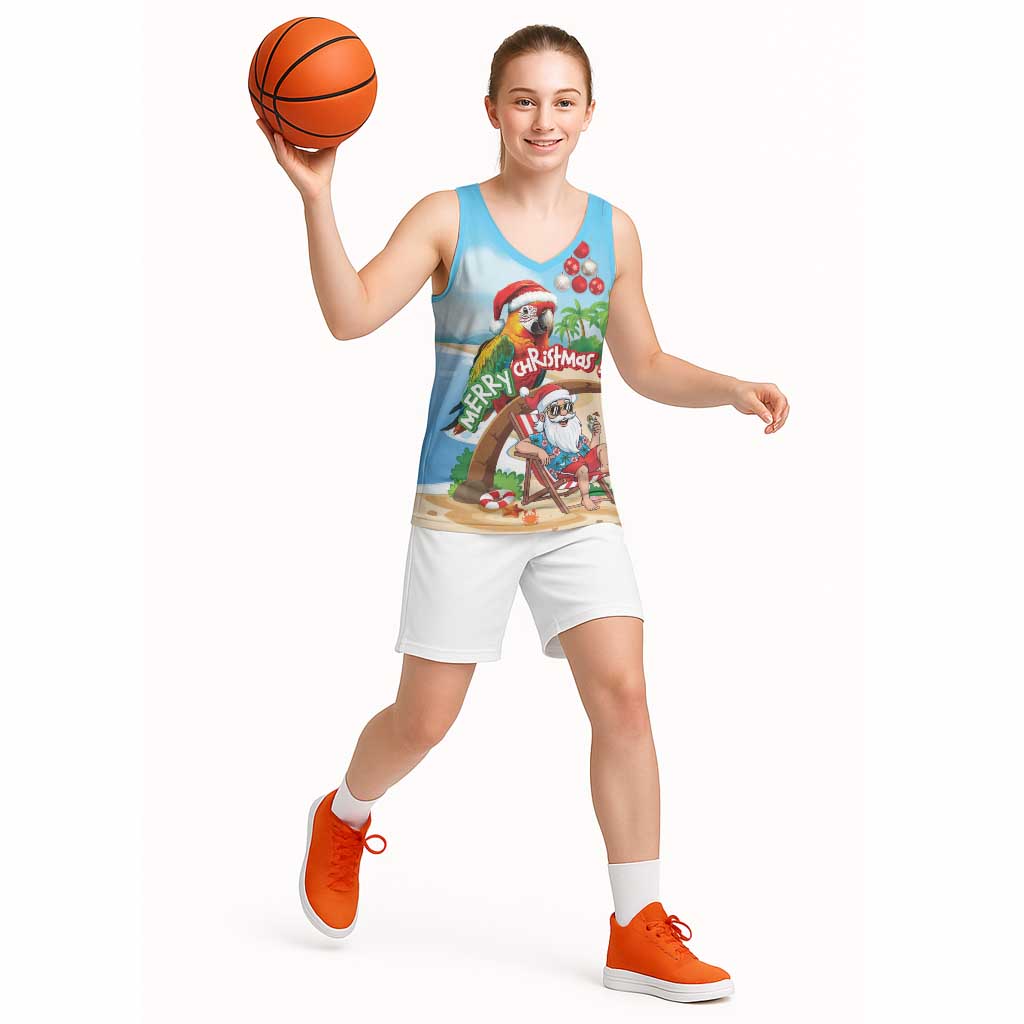 Personalized Hawaii Santa Parrot Christmas Basketball Jersey Summer Vibe LT01 - Polynesian Pride