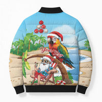 Personalized Hawaii Santa Parrot Christmas Bomber Puffer Jacket Summer Vibe LT01 - Polynesian Pride
