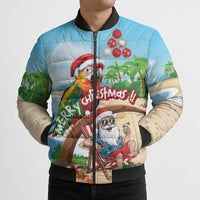 Personalized Hawaii Santa Parrot Christmas Bomber Puffer Jacket Summer Vibe LT01 - Polynesian Pride