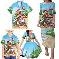 Personalized Hawaii Santa Parrot Christmas Family Matching Puletasi and Hawaiian Shirt Summer Vibe LT01 - Polynesian Pride