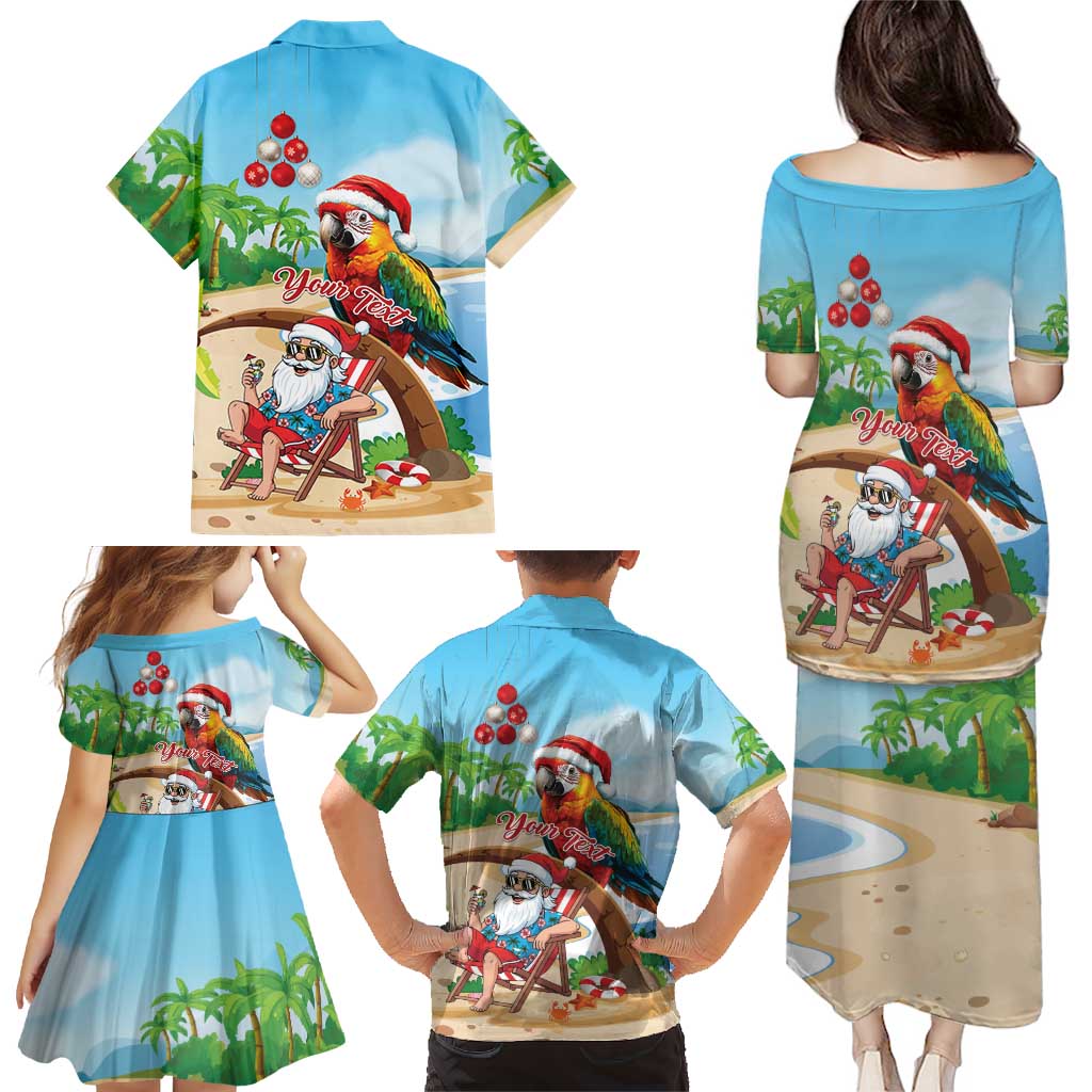Personalized Hawaii Santa Parrot Christmas Family Matching Puletasi and Hawaiian Shirt Summer Vibe LT01 - Polynesian Pride