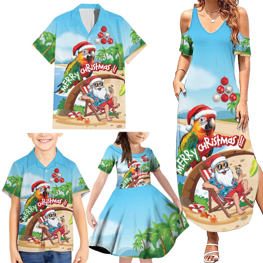 Personalized Hawaii Santa Parrot Christmas Family Matching Summer Maxi Dress and Hawaiian Shirt Summer Vibe LT01 - Polynesian Pride