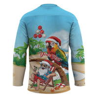 Personalized Hawaii Santa Parrot Christmas Hockey Jersey Summer Vibe LT01 - Polynesian Pride