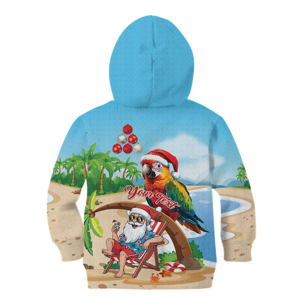 Personalized Hawaii Santa Parrot Christmas Kid Hoodie Summer Vibe LT01 - Polynesian Pride