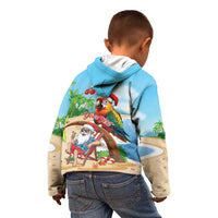 Personalized Hawaii Santa Parrot Christmas Kid Hoodie Summer Vibe LT01 - Polynesian Pride