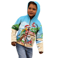 Personalized Hawaii Santa Parrot Christmas Kid Hoodie Summer Vibe LT01 - Polynesian Pride