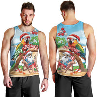 Personalized Hawaii Santa Parrot Christmas Men Tank Top Summer Vibe LT01 - Polynesian Pride