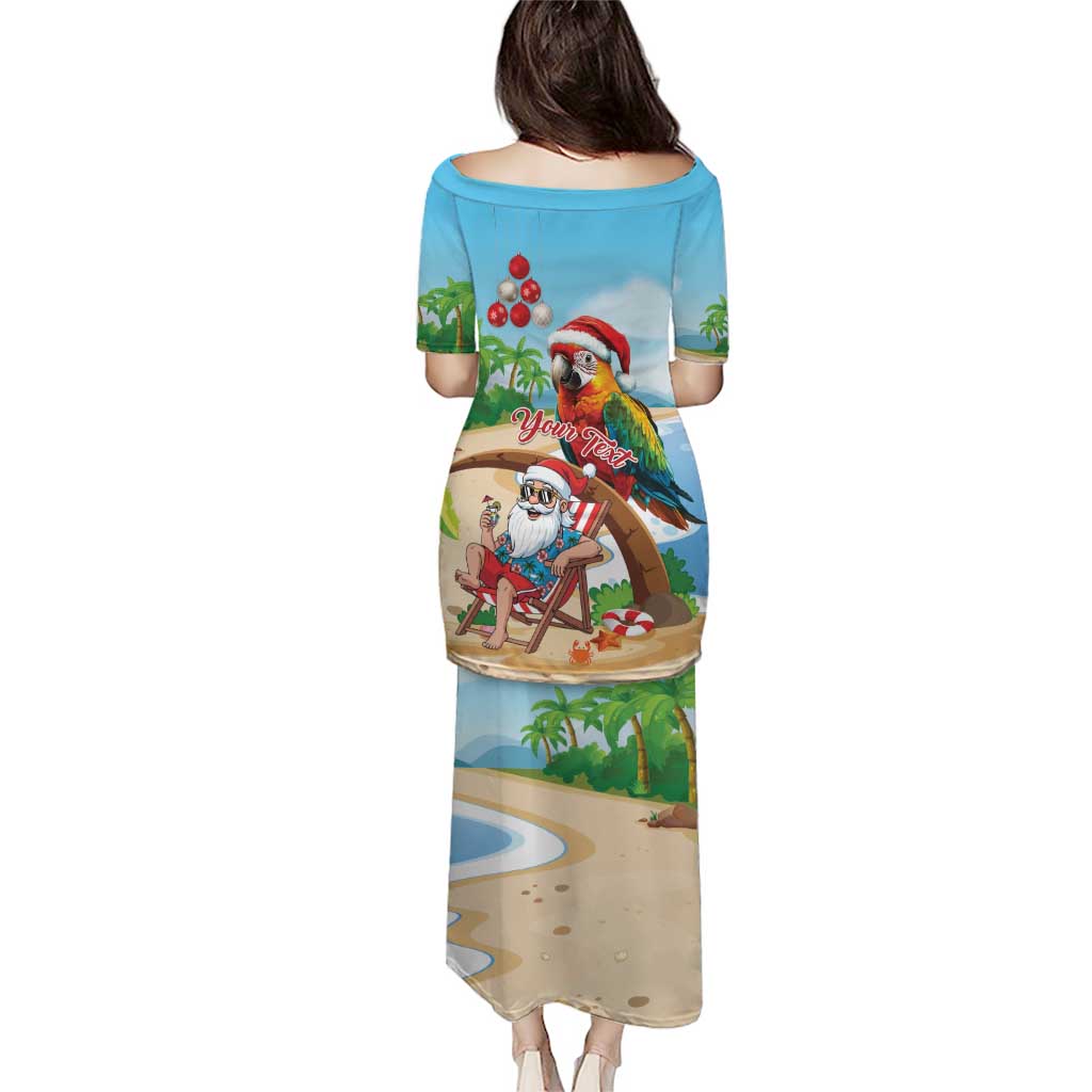 Personalized Hawaii Santa Parrot Christmas Puletasi Summer Vibe - Polynesian Pride