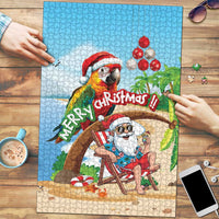 Hawaii Santa Parrot Christmas Puzzle Summer Vibe LT01 Blue - Polynesian Pride