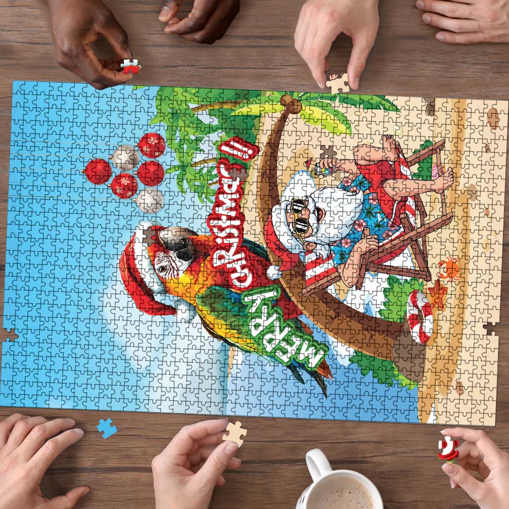 Hawaii Santa Parrot Christmas Puzzle Summer Vibe LT01 - Polynesian Pride