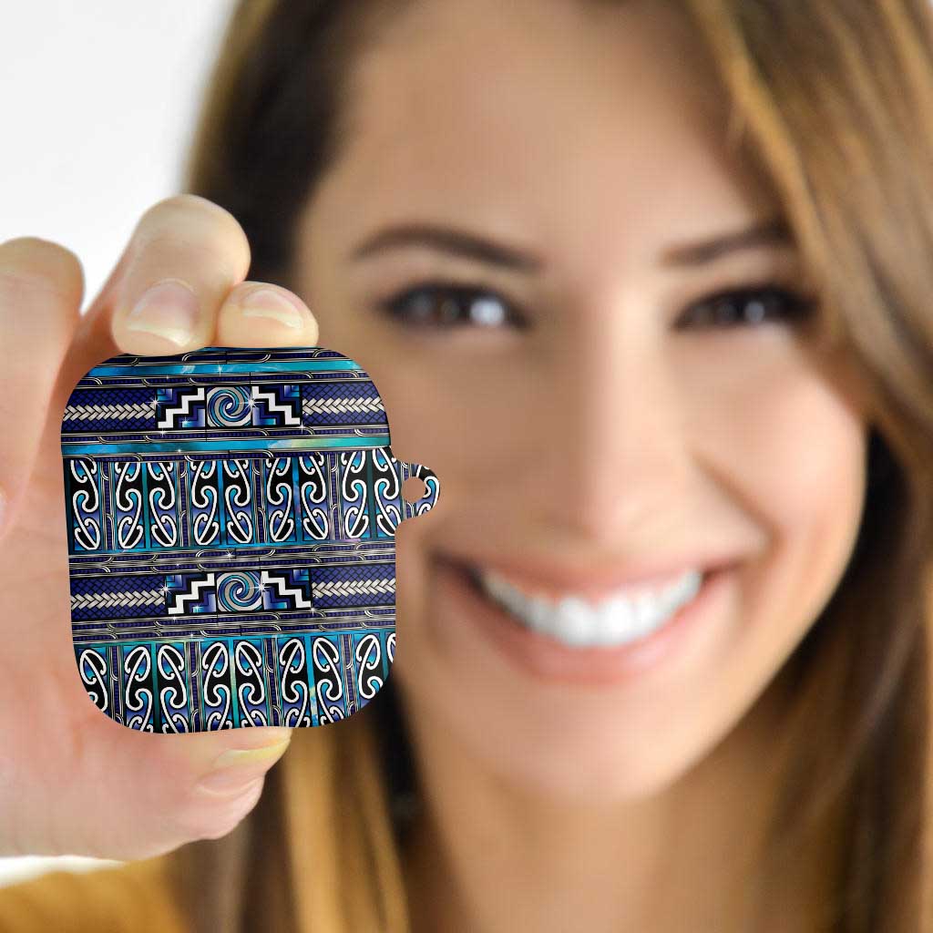 Maori Matariki AirPods Case Blue Galaxy Aesthetic Koru Art