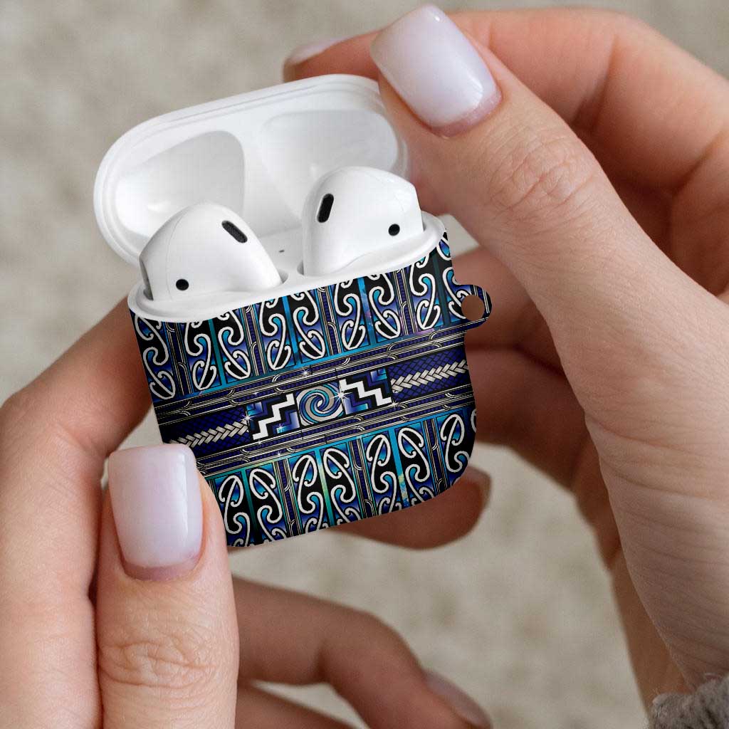 Maori Matariki AirPods Case Blue Galaxy Aesthetic Koru Art