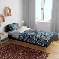 Maori Matariki Bedding Set Blue Galaxy Aesthetic Koru Art